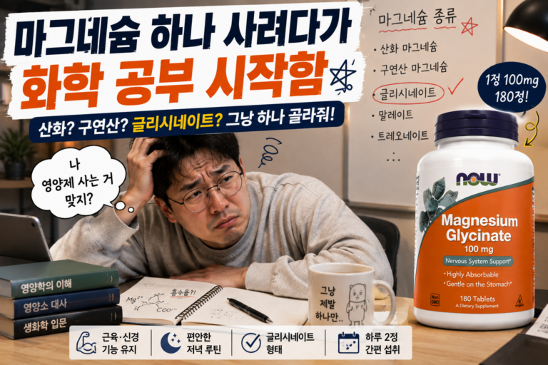 나우푸드 마그네슘 글리시네이트 타블렛 180정