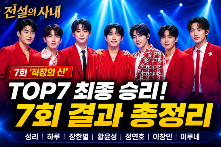 전설의 사내 7회 결과 총정리｜TOP7 최종 승리, 황윤성·성리·장한별 무대와 대결 다시보기
