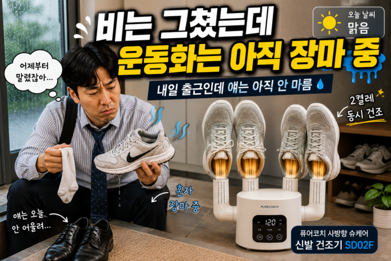 퓨어코치 사방향 슈케어 신발 건조기