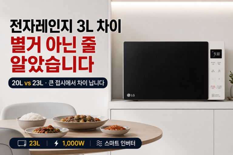 LG 전자레인지 23L 추천｜LG 디오스 스마트 인버터 전자레인지 MW23FDI 최저가 회전판 사용 후기
