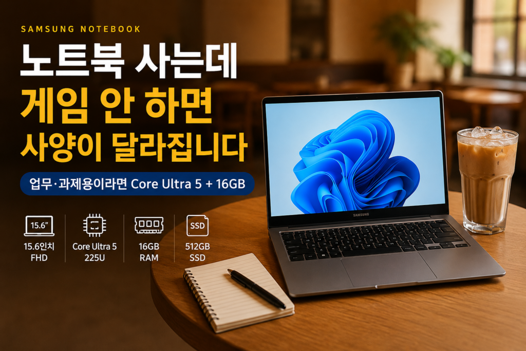 삼성 갤럭시북5｜NT750XHW-A51A 16GB 512GB WIN11 Pro 실버 사양 게임 무게 제품 이미지