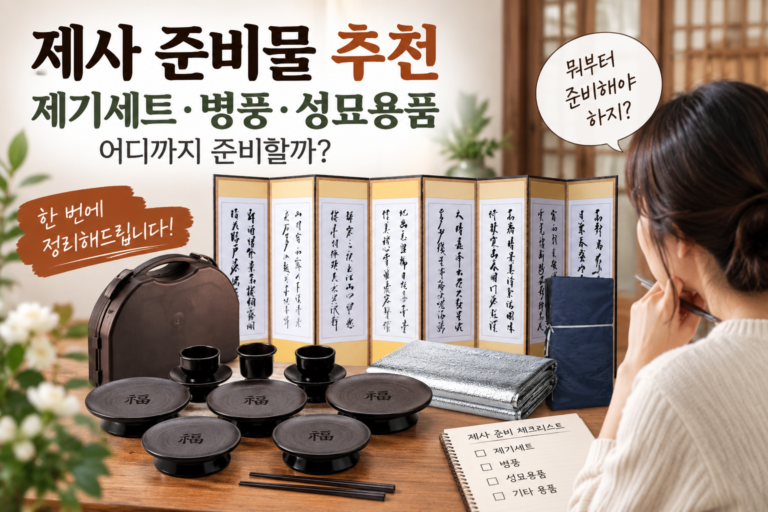 제사 준비물 추천｜제기세트·병풍·성묘용품 어디까지 준비할까
